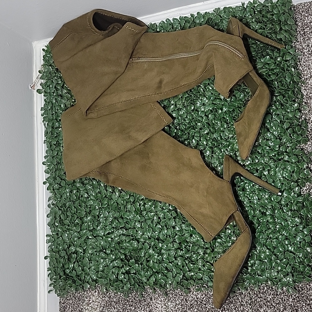 Forest Green over the knee heel